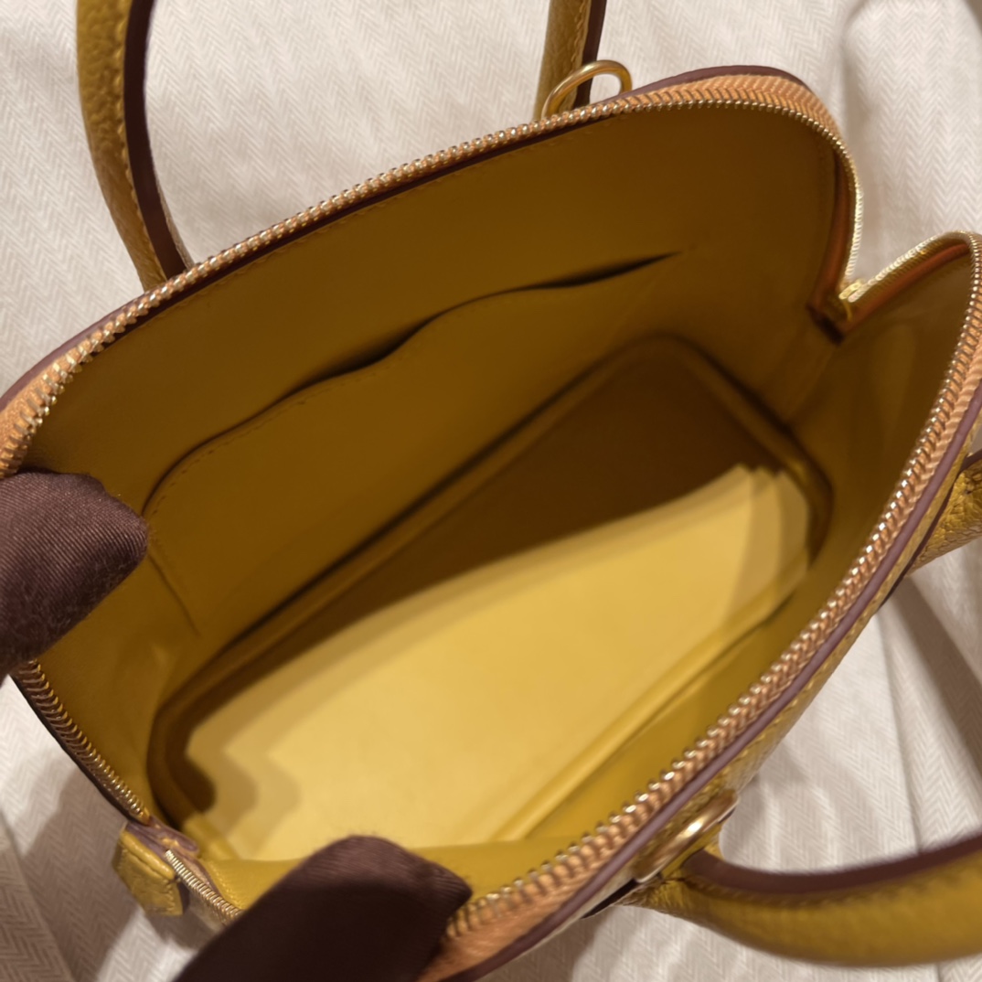 에르메스 미니 볼리드18 앰버 옐로우 금장 염소가죽